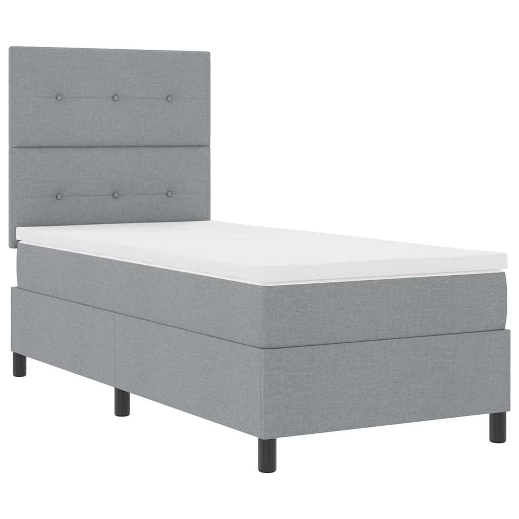 Letto a molle con testiera Grigio chiaro 90 x 200 cm Tessuto | homemem39
