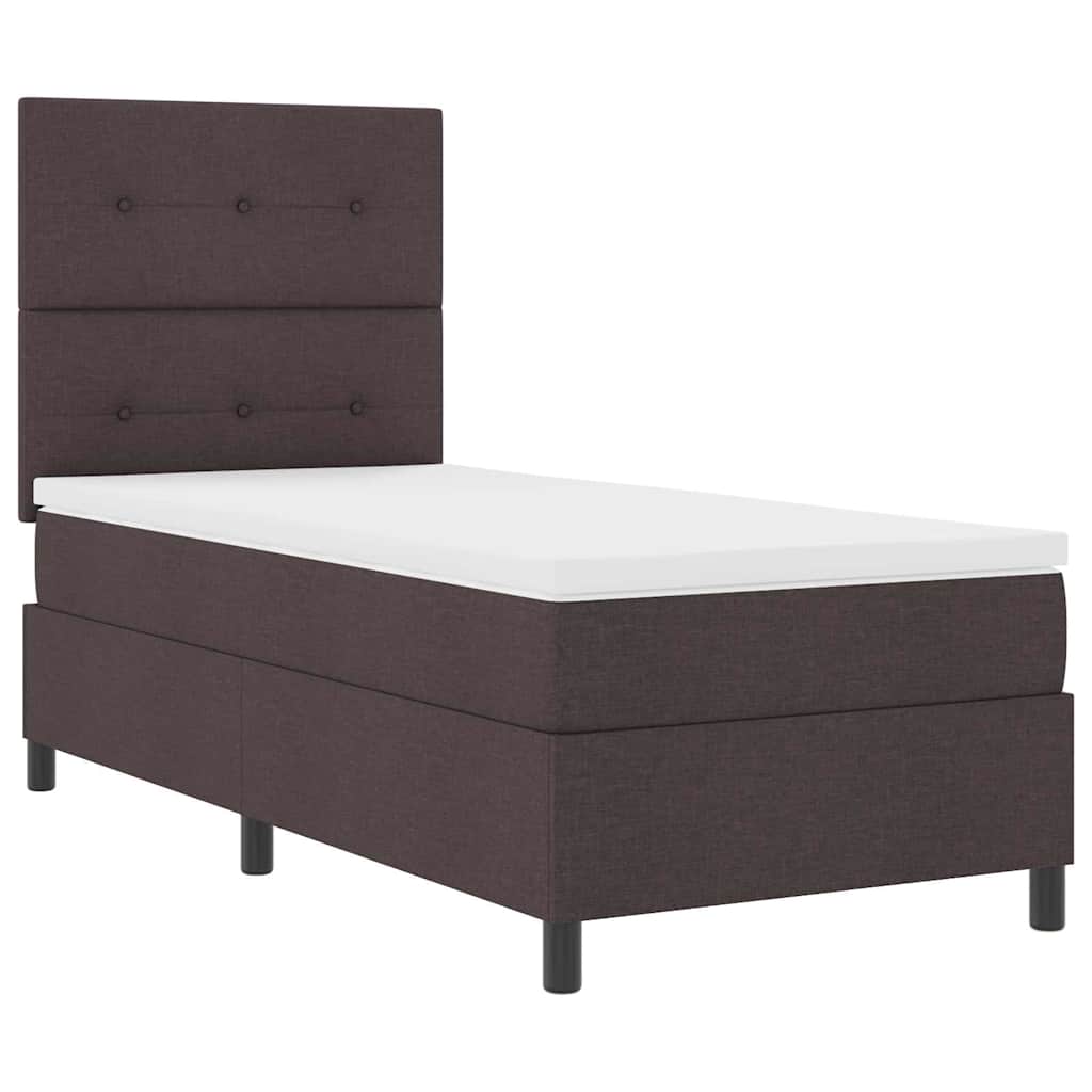 Letto a molle con testiera Marrone Scuro 100 x 200 cm Tessuto | homemem39