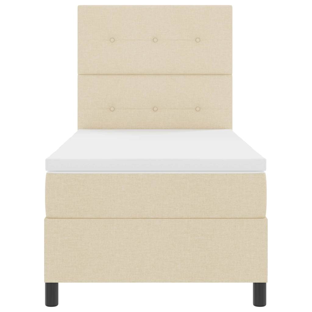 Letto a molle con testiera Crema 100 x 200 cm Tessuto | homemem39