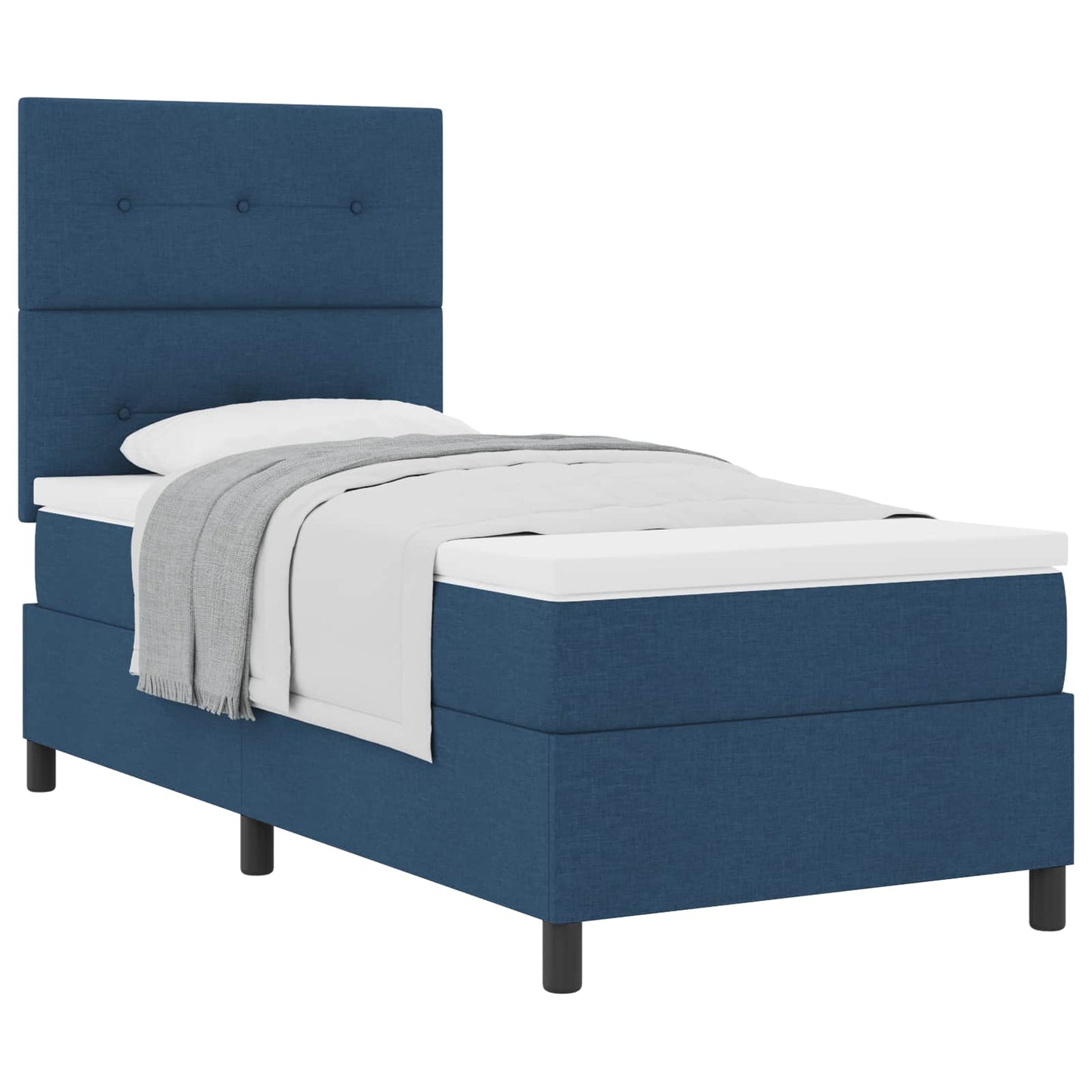 Letto a molle con cuscino con testiera Blu 100 x 200 cm Tessuto | homemem39