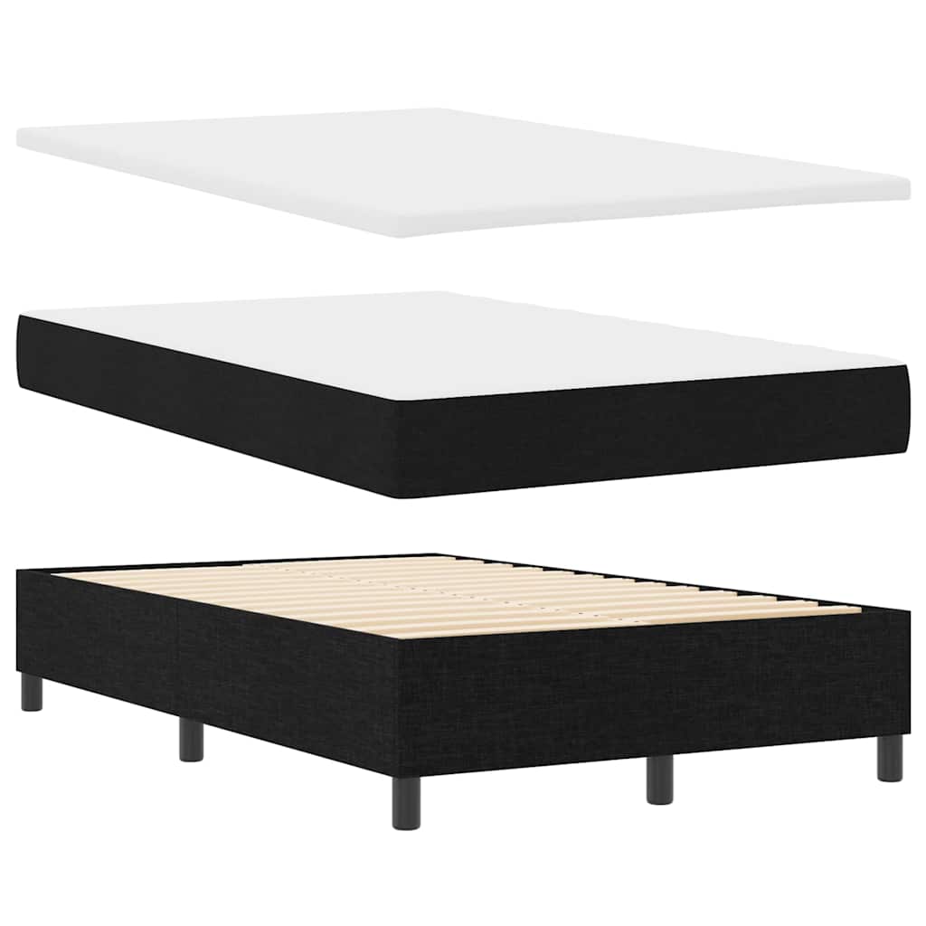 Letto a molle con testiera Nero 120 x 190 cm Tessuto