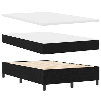 Letto a molle con testiera Nero 120 x 190 cm Tessuto