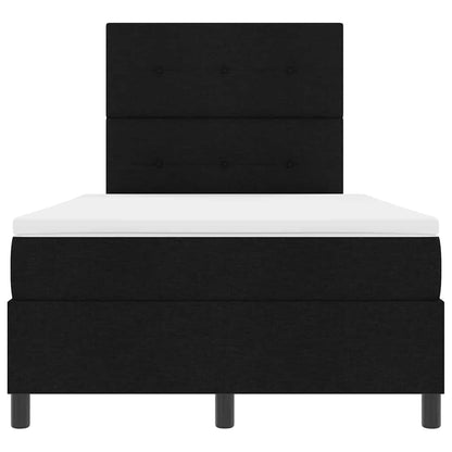 Letto a molle con materasso Nero 120 x 200 cm Tessuto