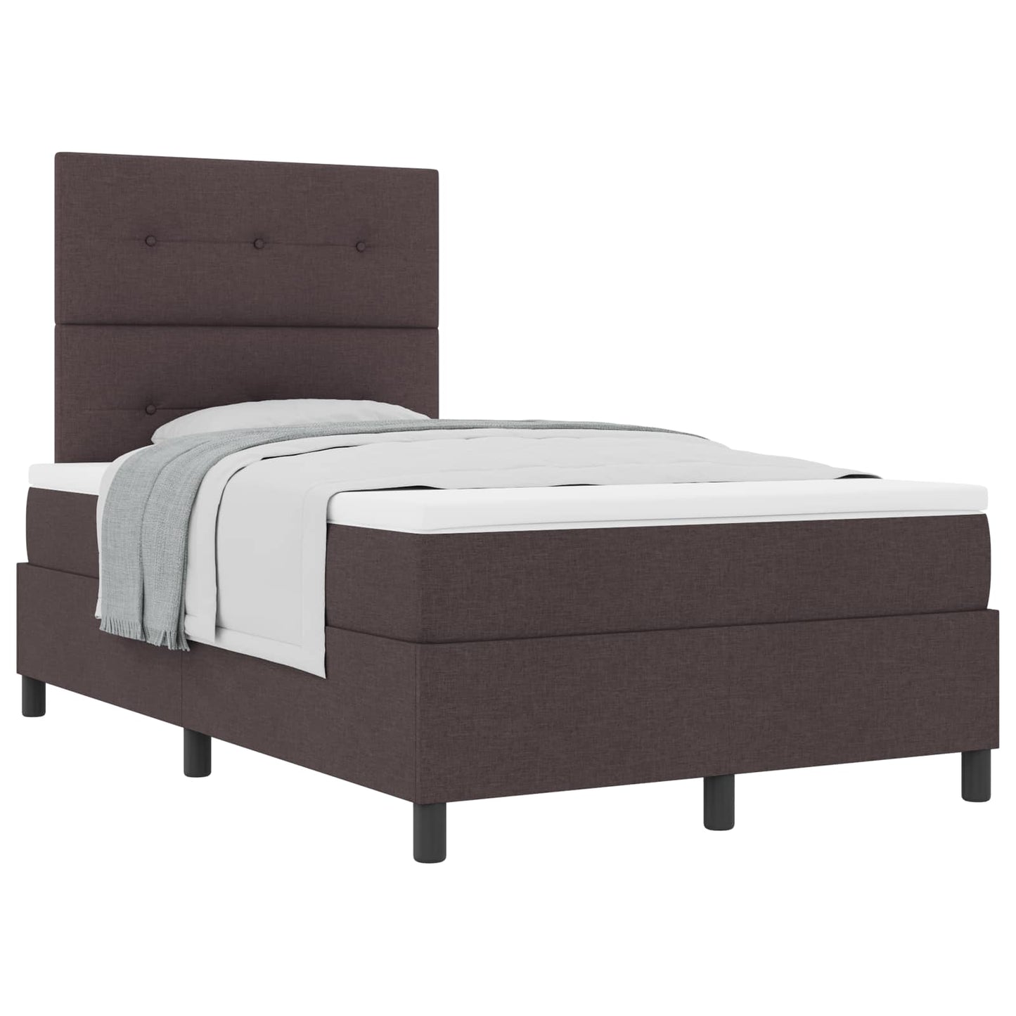 Letto a molle con testiera Marrone Scuro 120 x 200 cm Tessuto