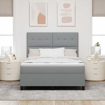 Letto a molle con testiera Grigio chiaro 140 x 190 cm Tessuto | homemem39