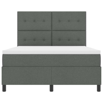 Letto a molle con materasso Grigio scuro 140 x 190 cm Tessuto