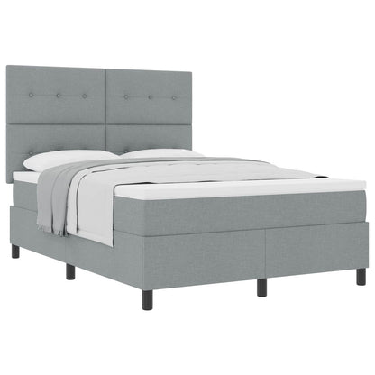 Letto a molle con testiera Grigio chiaro 140 x 200 cm Tessuto | homemem39