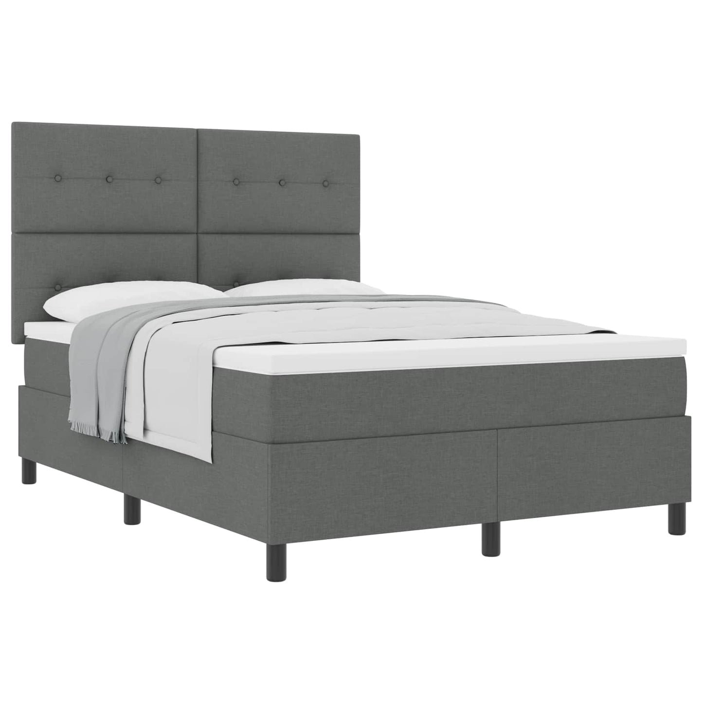Letto a molle con testiera Grigio scuro 140 x 200 cm Tessuto | homemem39