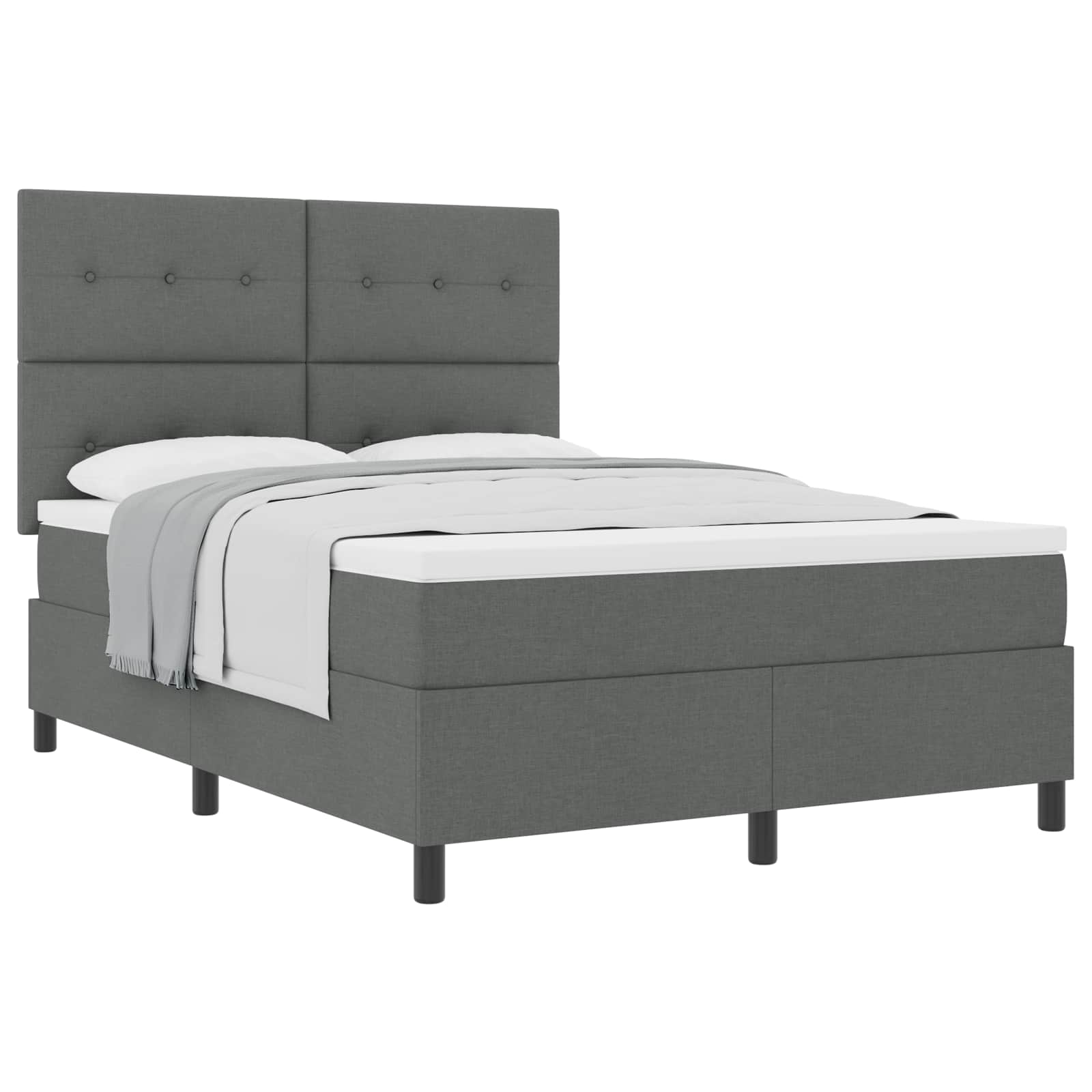 Letto a molle con testiera Grigio scuro 140 x 200 cm Tessuto | homemem39