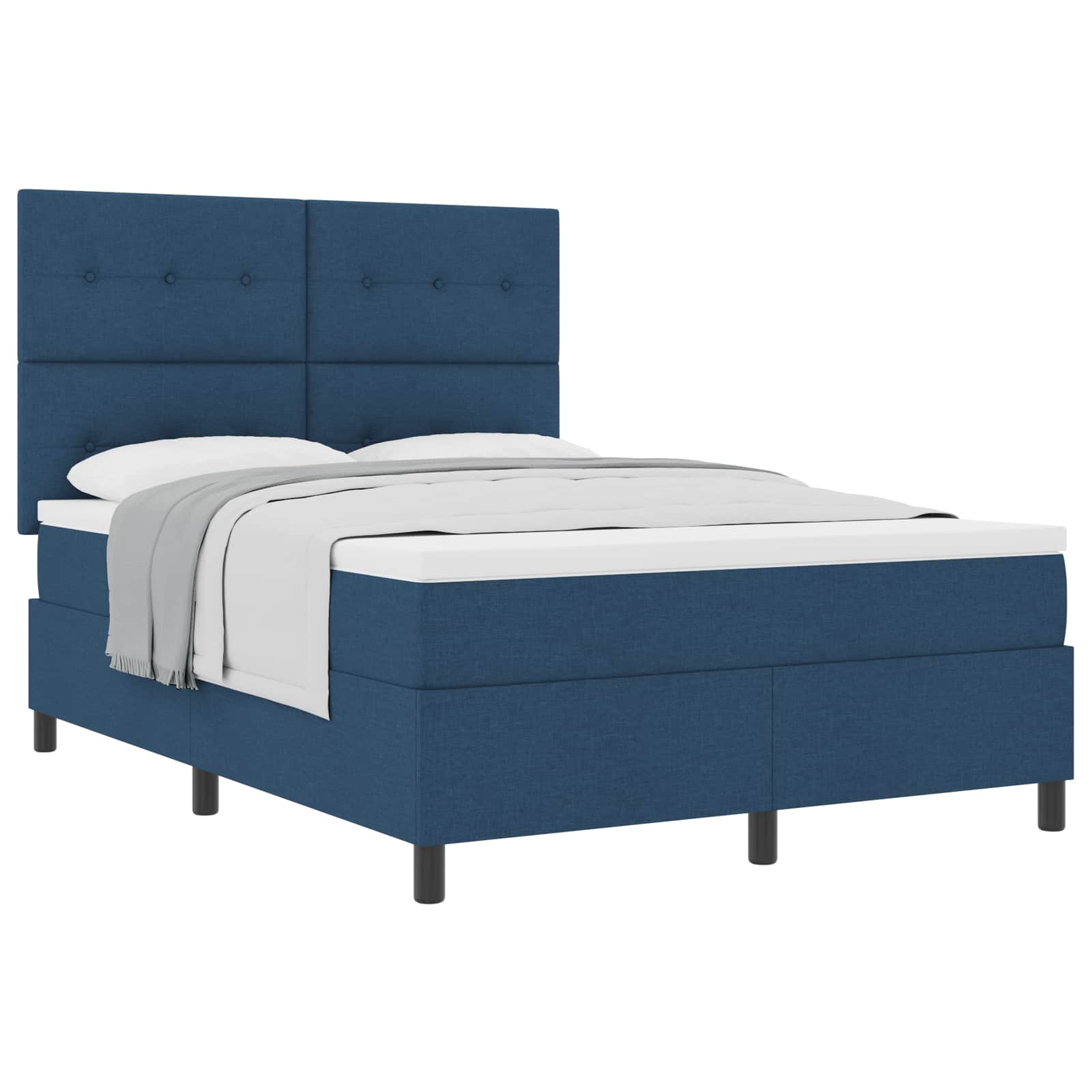 Letto a molle con testiera Blu 140 x 200 cm Tessuto | homemem39