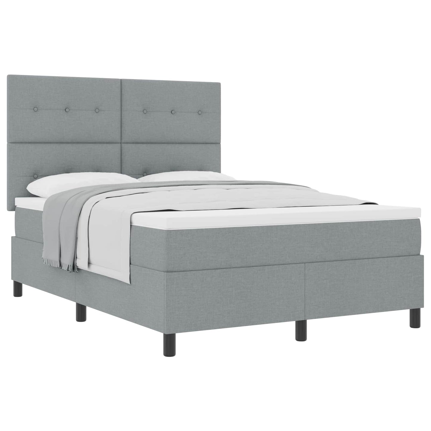 Letto a molle con testiera Grigio chiaro 160 x 200 cm Tessuto | homemem39