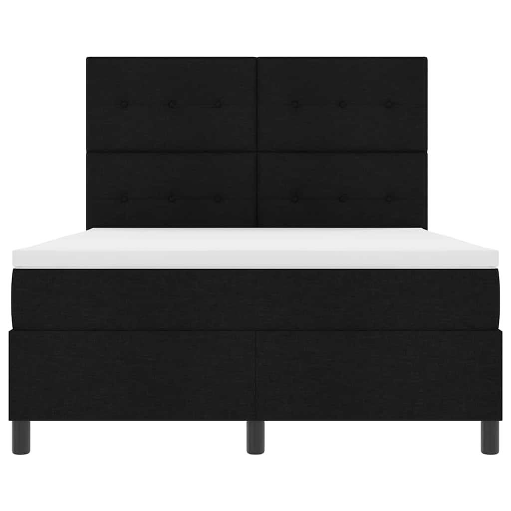 Letto a molle con testiera Nero 160 x 200 cm Tessuto | homemem39