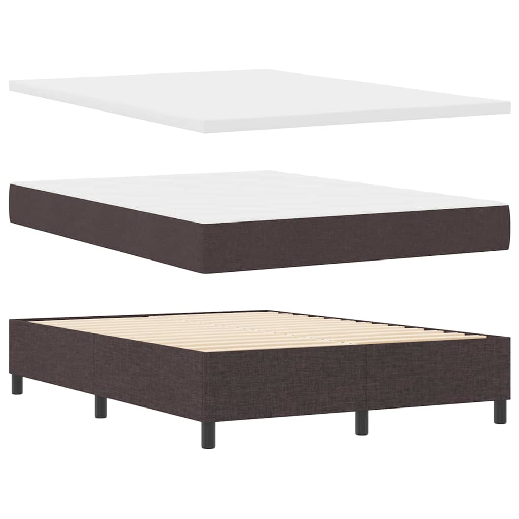 Letto a molle con materasso Marrone Scuro 160 x 200 cm Tessuto | homemem39