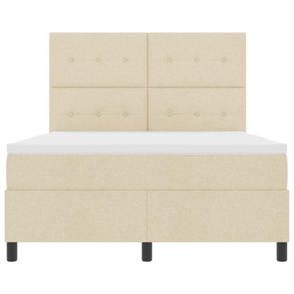 Letto a molle con materasso Crema 160 x 200 cm Tessuto | homemem39