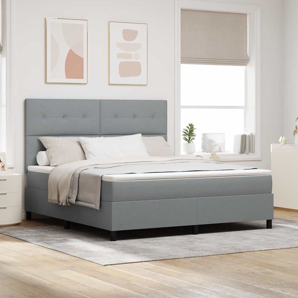 Letto a molle con materasso Grigio chiaro 180 x 200 cm Tessuto | homemem39