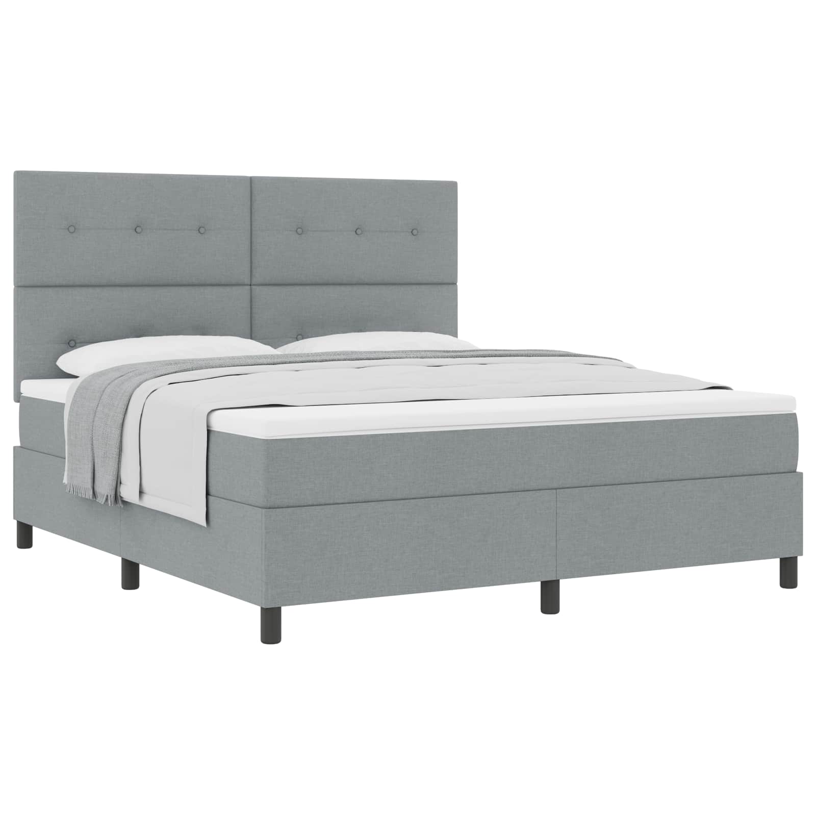 Letto a molle con materasso Grigio chiaro 180 x 200 cm Tessuto | homemem39
