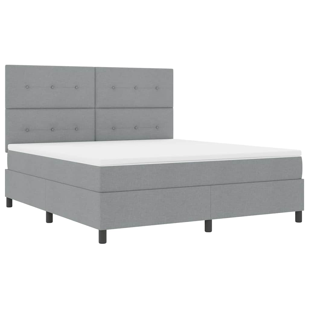Letto a molle con materasso Grigio chiaro 180 x 200 cm Tessuto | homemem39