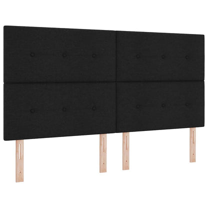 Letto a molle con materasso Nero 180 x 200 cm Tessuto