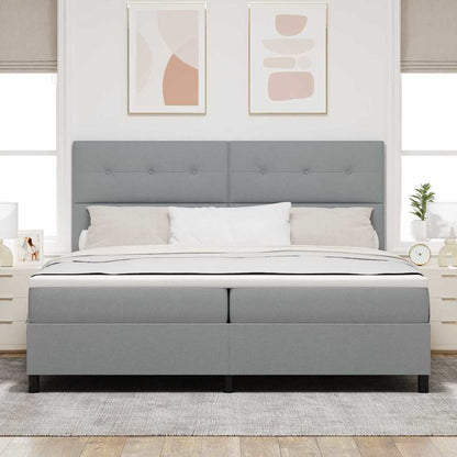 Letto a molle con materasso Grigio chiaro 200 x 200 cm Tessuto