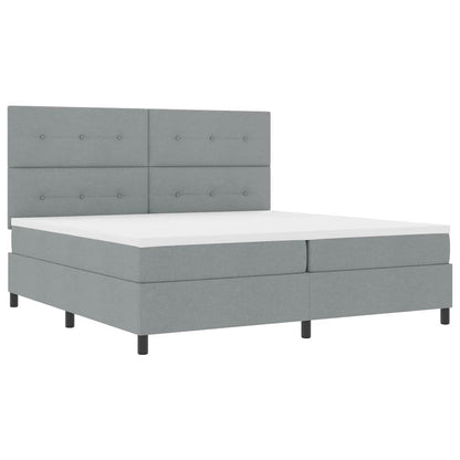 Letto a molle con materasso Grigio chiaro 200 x 200 cm Tessuto