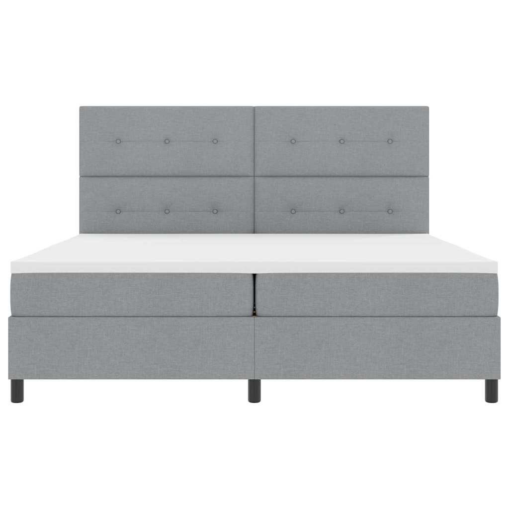 Letto a molle con materasso Grigio chiaro 200 x 200 cm Tessuto