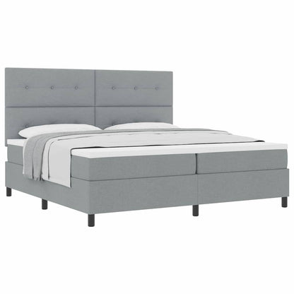 Letto a molle con materasso Grigio chiaro 200 x 200 cm Tessuto