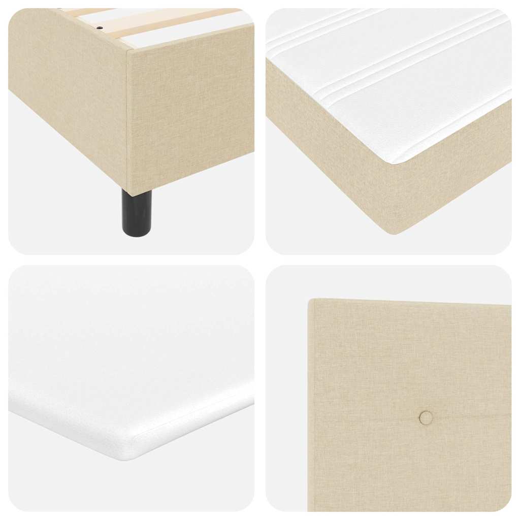 Letto a molle con materasso Crema 200 x 200 cm Tessuto | homemem39