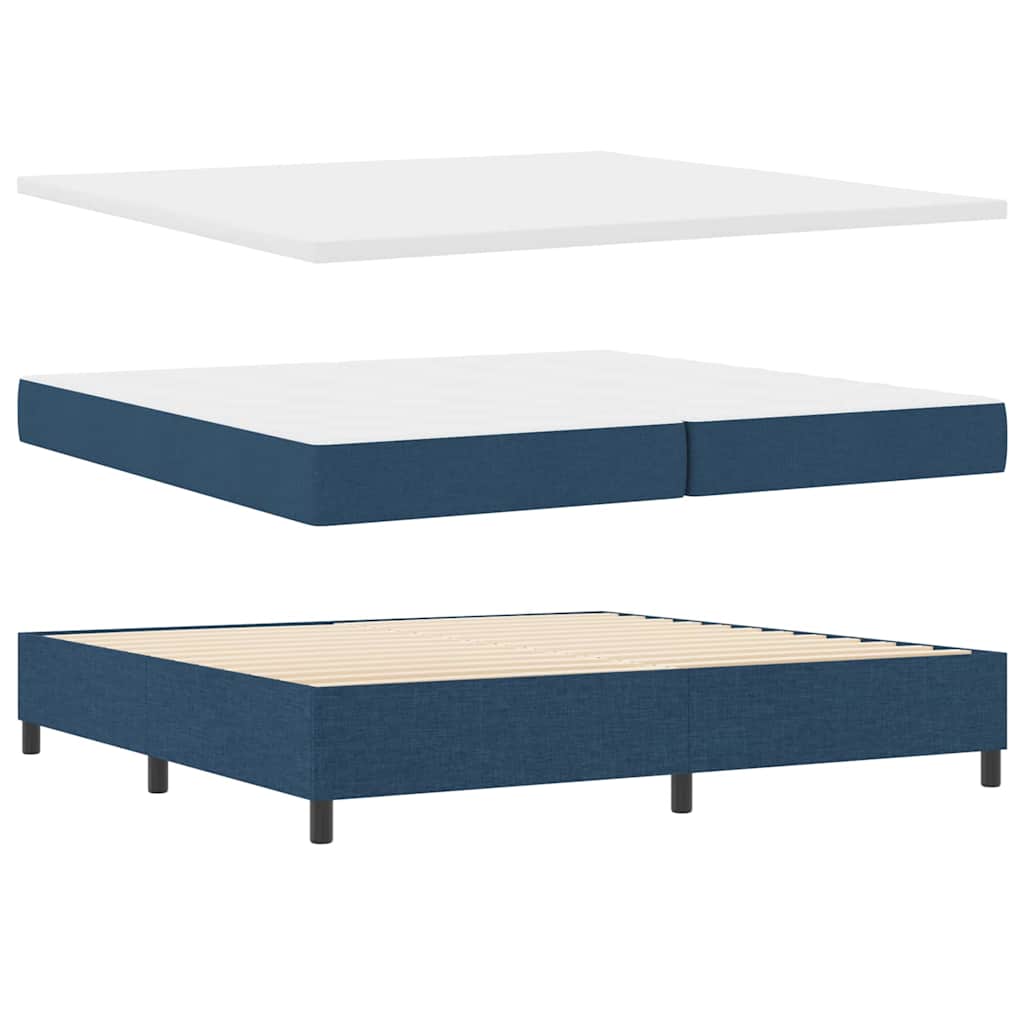 Letto a molle con materasso Blu 200 x 200 cm Tessuto | homemem39