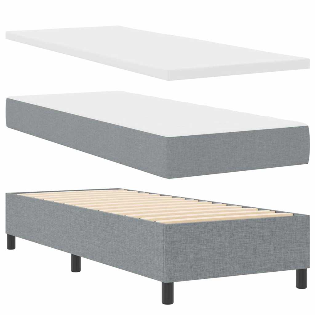 Letto a molle con materasso Grigio chiaro 80 x 200 cm Tessuto | homemem39