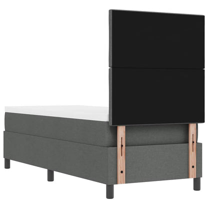 Letto a molle con testiera Grigio scuro 80 x 200 cm Tessuto | homemem39