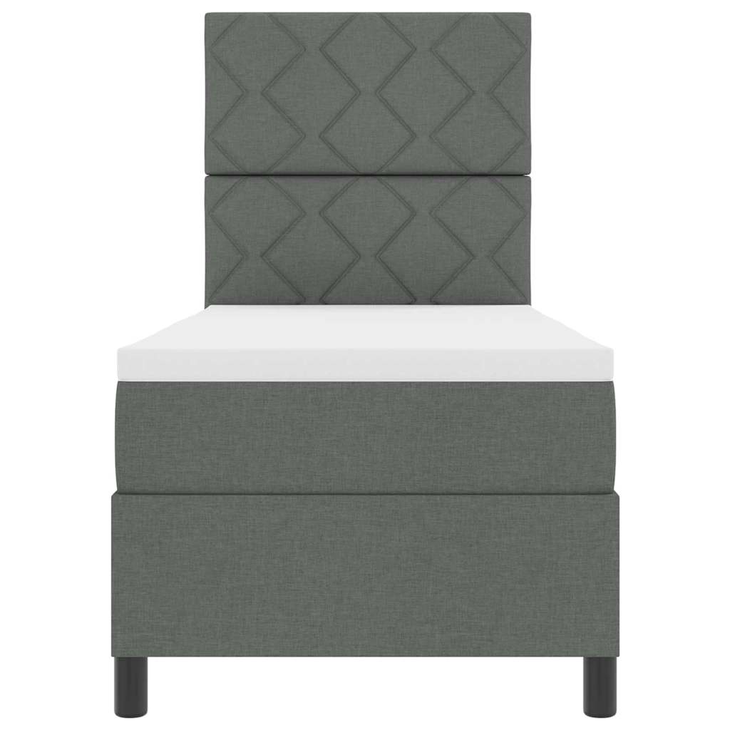 Letto a molle con testiera Grigio scuro 80 x 200 cm Tessuto | homemem39