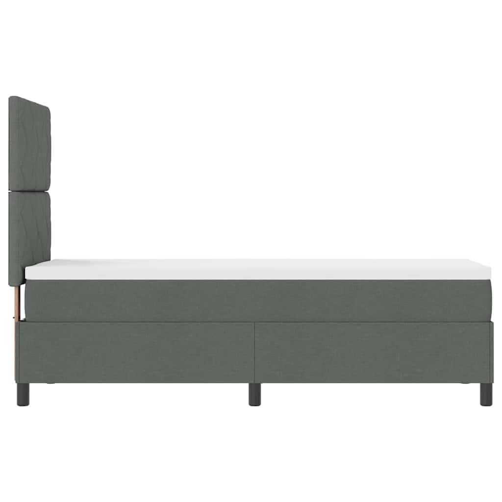 Letto a molle con testiera Grigio scuro 80 x 200 cm Tessuto | homemem39