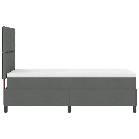 Letto a molle con materasso Grigio scuro 100 x 200 cm Tessuto