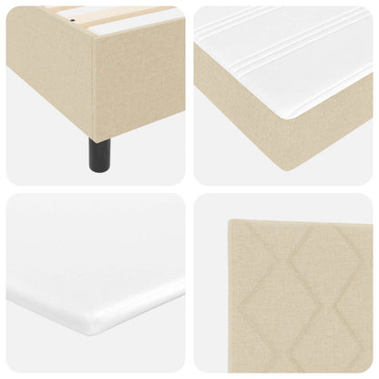 Letto a molle con materasso Crema 100 x 200 cm Tessuto