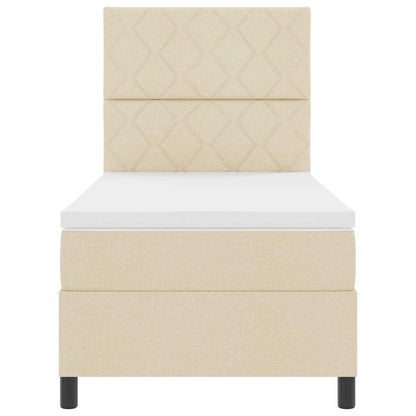 Letto a molle con materasso Crema 100 x 200 cm Tessuto