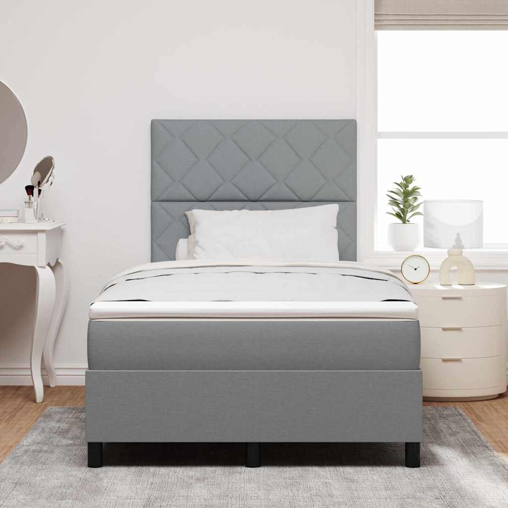 Letto a molle con materasso Grigio chiaro 120 x 190 cm Tessuto | homemem39