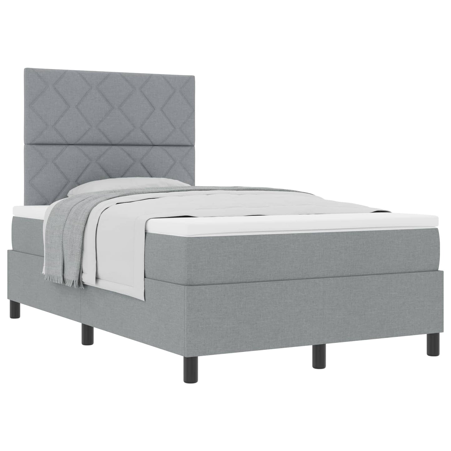 Letto a molle con materasso Grigio chiaro 120 x 190 cm Tessuto | homemem39