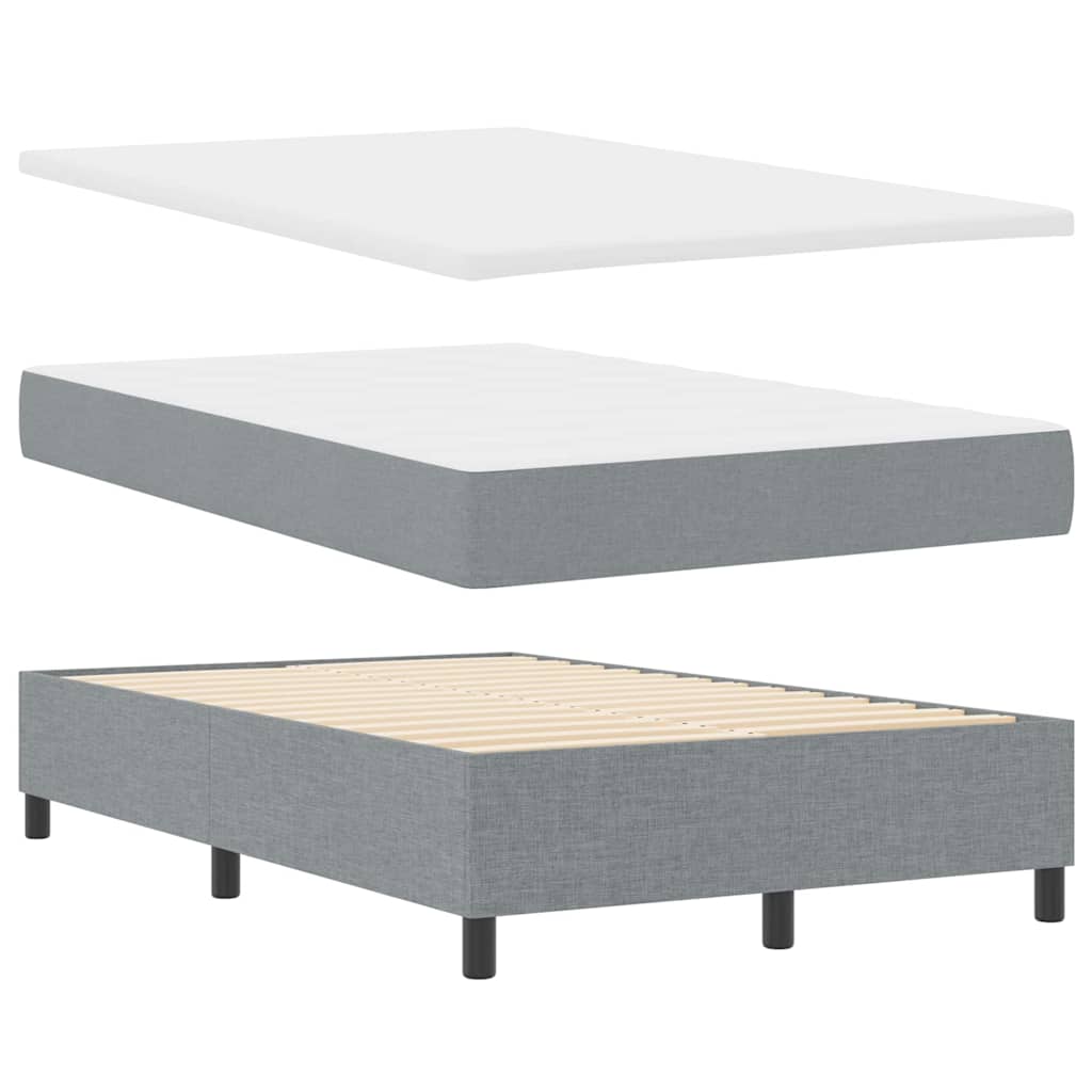 Letto a molle con materasso Grigio chiaro 120 x 190 cm Tessuto | homemem39