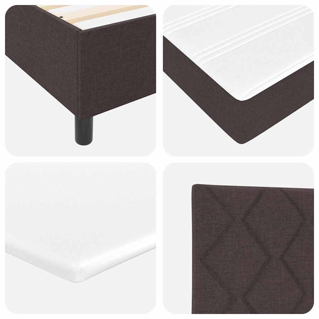 Letto a molle con materasso Marrone Scuro 120 x 190 cm Tessuto | homemem39