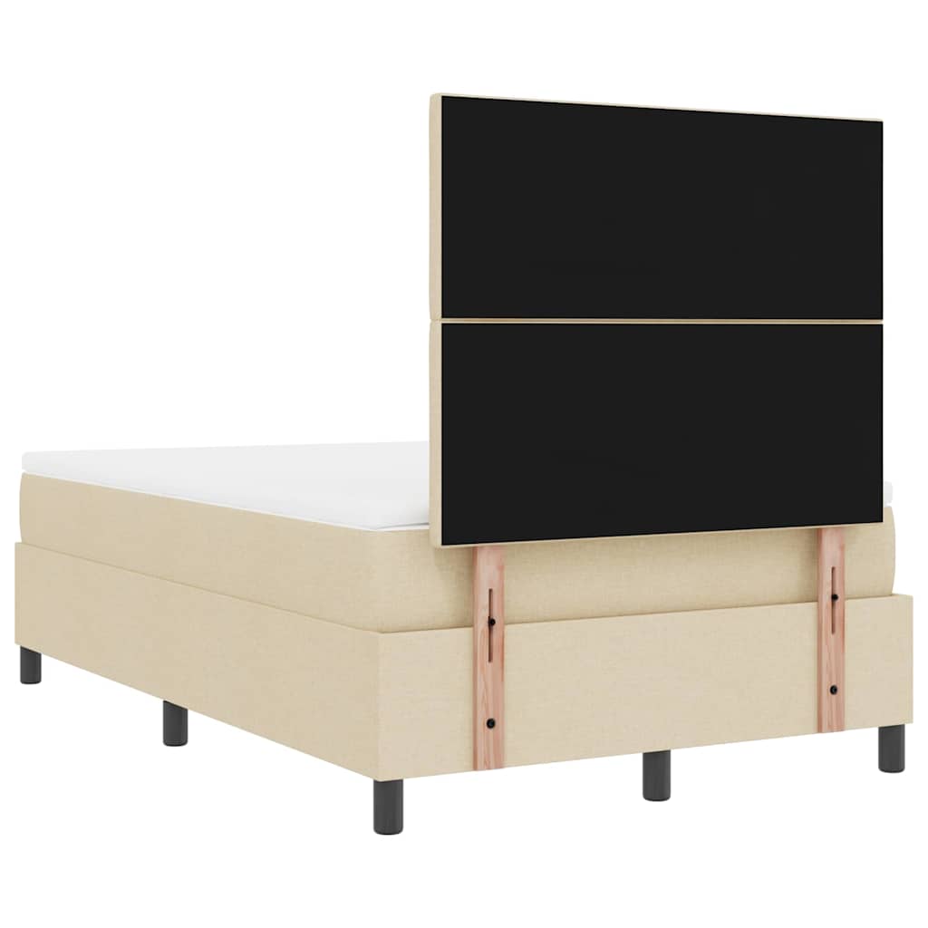 Letto a molle con materasso Crema 120 x 190 cm Tessuto | homemem39
