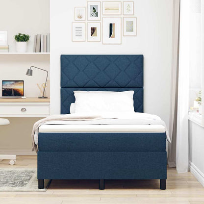 Letto a molle con materasso Blu 120 x 190 cm Tessuto | homemem39