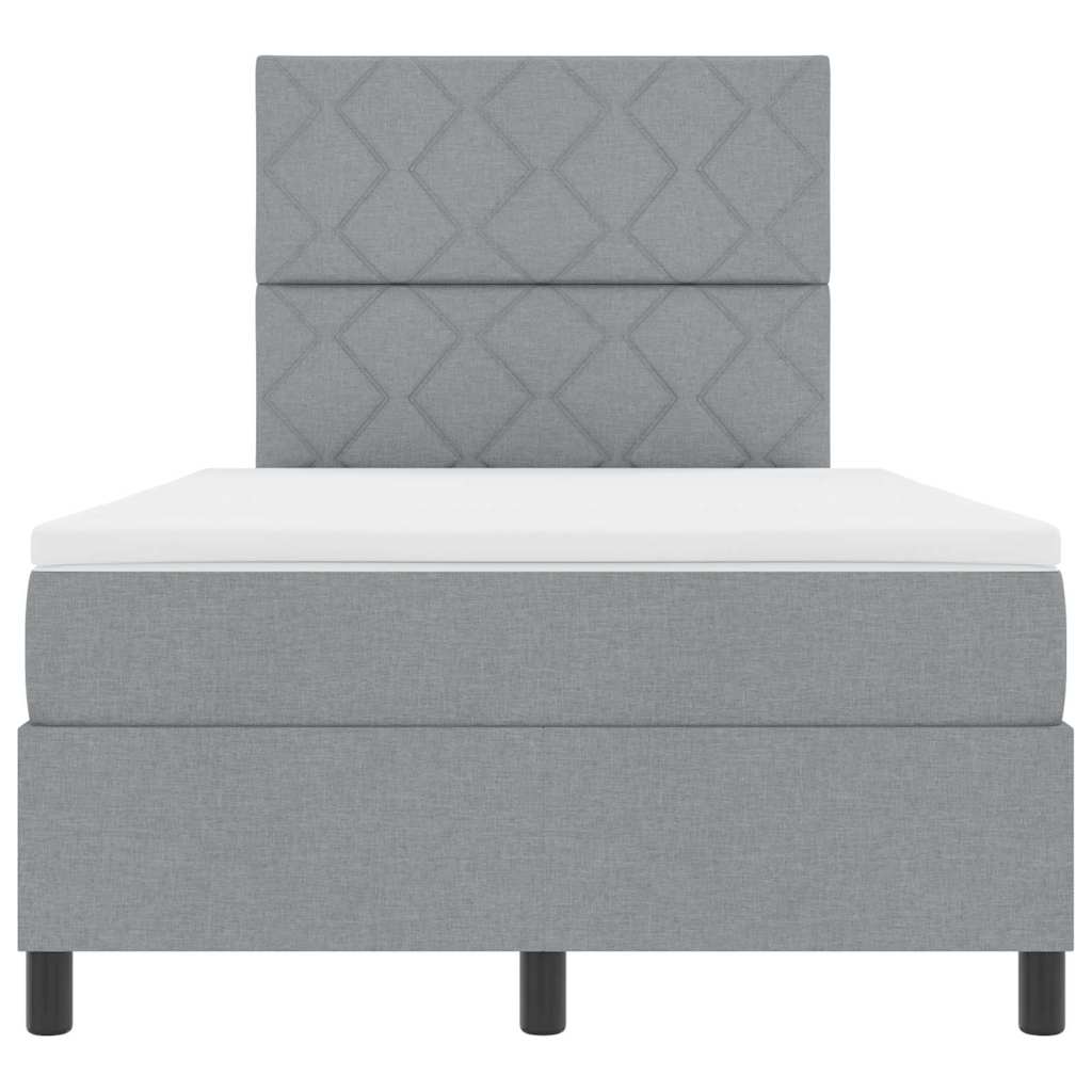 Letto a molle con materasso Grigio chiaro 120 x 200 cm Tessuto