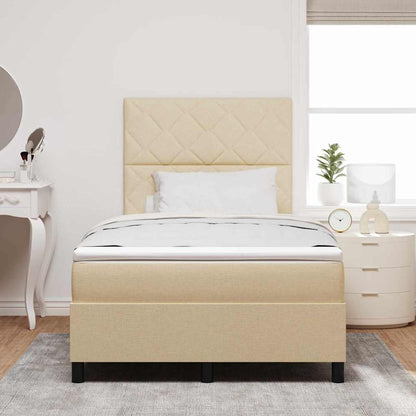 Letto a molle con materasso Crema 120 x 200 cm Tessuto
