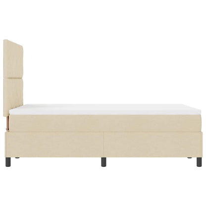 Letto a molle con materasso Crema 120 x 200 cm Tessuto