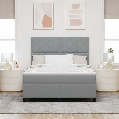 Letto a molle con materasso Grigio chiaro 140 x 190 cm Tessuto