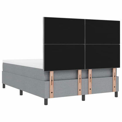 Letto a molle con materasso Grigio chiaro 140 x 190 cm Tessuto