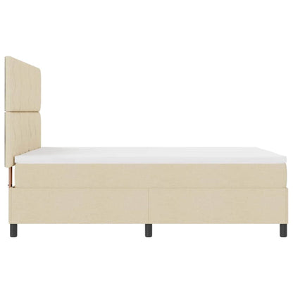 Letto a molle con testiera Crema 140 x 190 cm Tessuto | homemem39