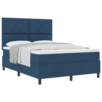 Letto a molle con testiera Blu 140 x 190 cm Tessuto | homemem39