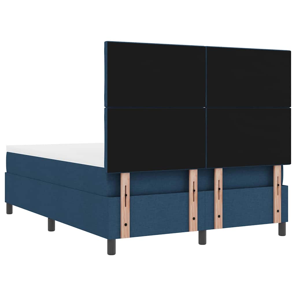 Letto a molle con testiera Blu 140 x 190 cm Tessuto | homemem39
