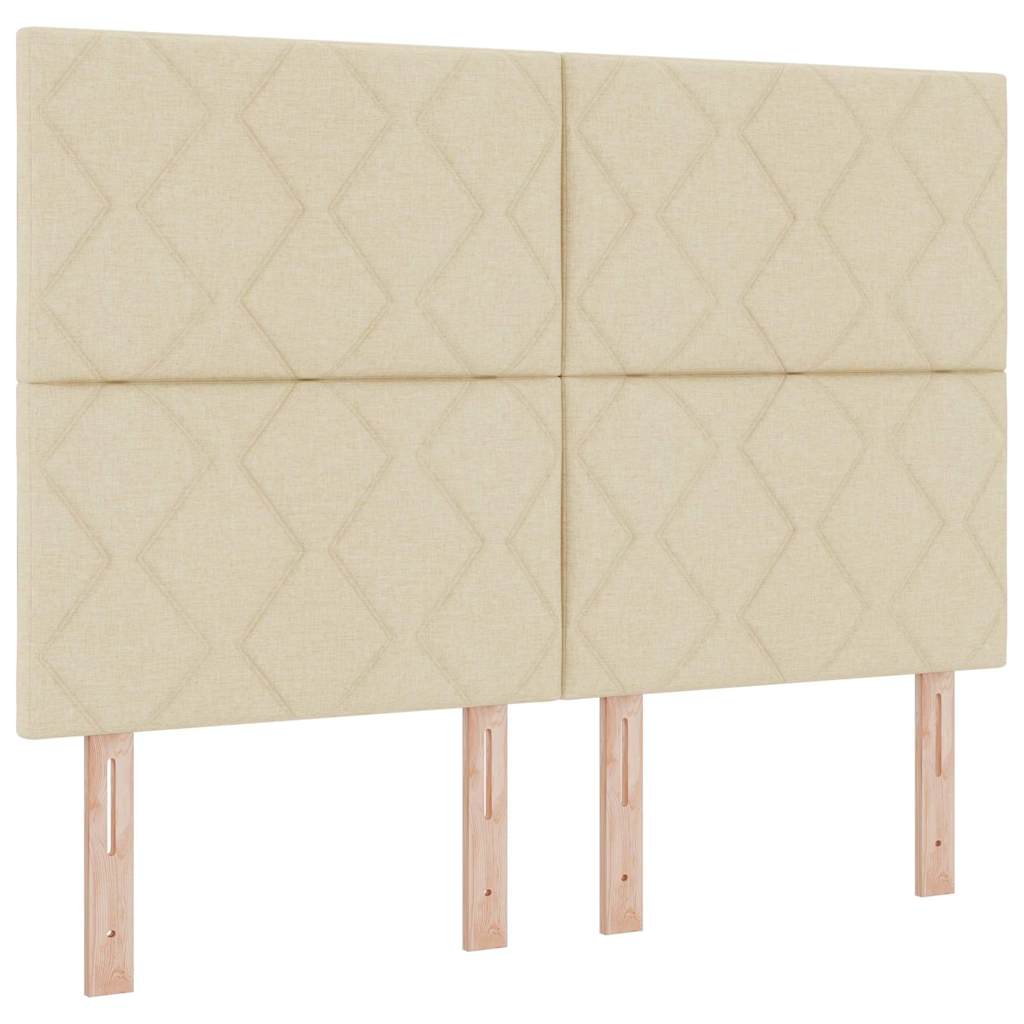 Letto a molle con testiera Crema 140 x 200 cm Tessuto | homemem39